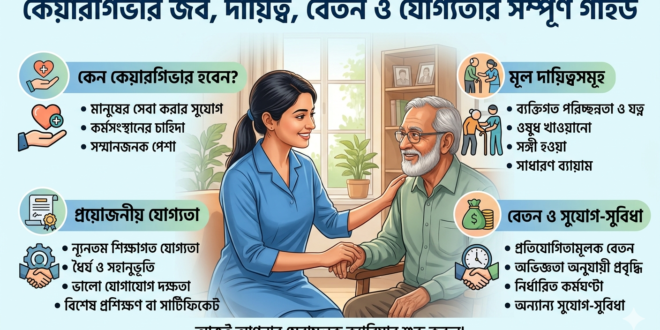 কেয়ারগিভার জব কী? দায়িত্ব, বেতন ও যোগ্যতার সম্পূর্ণ গাইড
