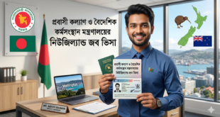 প্রবাসী কল্যাণ ও বৈদেশিক কর্মসংস্থান মন্ত্রণালয়ের নিউজিল্যান্ড জব ভিসা