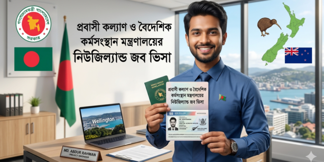 প্রবাসী কল্যাণ ও বৈদেশিক কর্মসংস্থান মন্ত্রণালয়ের নিউজিল্যান্ড জব ভিসা