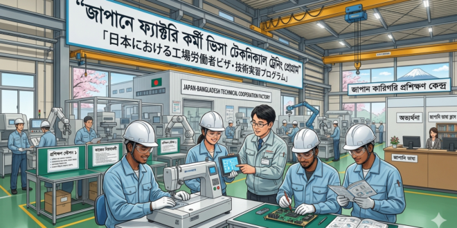 জাপানে ফ্যাক্টরি কর্মী ভিসা টেকনিক্যাল ট্রেনিং প্রোগ্রাম