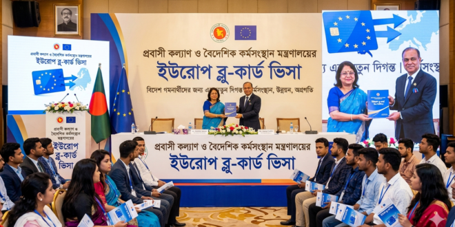 প্রবাসী কল্যাণ ও বৈদেশিক কর্মসংস্থান মন্ত্রণালয়ের ইউরোপ ব্লু-কার্ড ভিসা