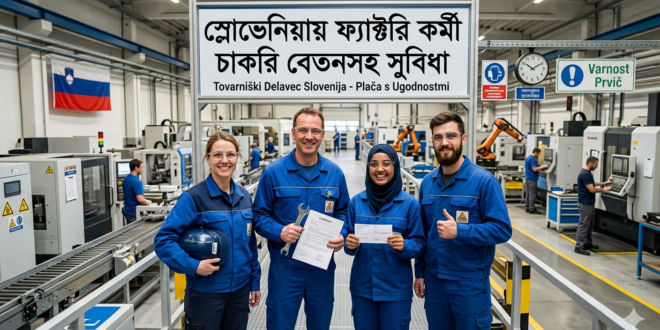 স্লোভেনিয়ায় ফ্যাক্টরি কর্মী চাকরি বেতনসহ সুবিধা