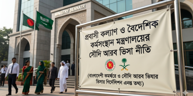 প্রবাসী কল্যাণ ও বৈদেশিক কর্মসংস্থান মন্ত্রণালয়ের সৌদি আরব ভিসা নীতি
