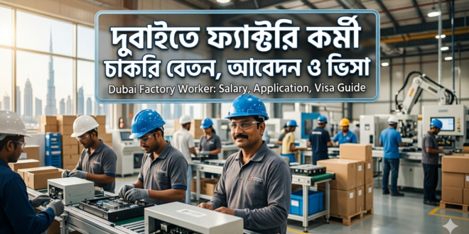 দুবাইতে ফ্যাক্টরি কর্মী চাকরি বেতন, আবেদন ও ভিসা