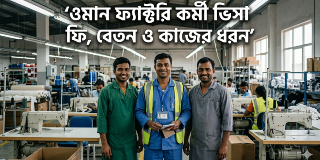 ওমান ফ্যাক্টরি কর্মী ভিসা ফি, বেতন ও কাজের ধরন