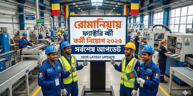রোমানিয়ায় ফ্যাক্টরি কর্মী নিয়োগ ২০২5 সর্বশেষ আপডেট